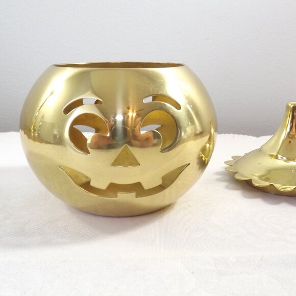 JACK-O-LANTERN Partylite Candle Holder/Orange Cranberry Tealights - Picture 3 of 8